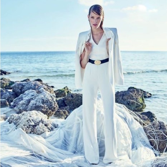 NWT Escada White Zip Front Belted Wide Leg Jumpsuit  Sz.34  Modern Capsule - Picture 7 of 7